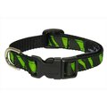 Fly Free Zone,Inc. ZEBRA-GREEN-BLK.1-C Zebra Dog Collar; Green & Black - Extra Small FL504113